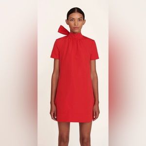 STAUD Mini Ilana bow dress in red size Small